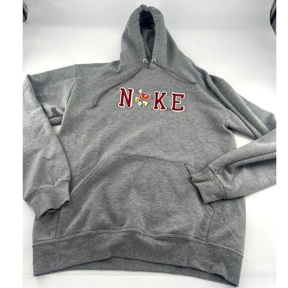 Fruit of the Loom "NIKE" Sweatshirt Womens Medium Gray Patches Y2k Sports Active - Picture 1 of 8